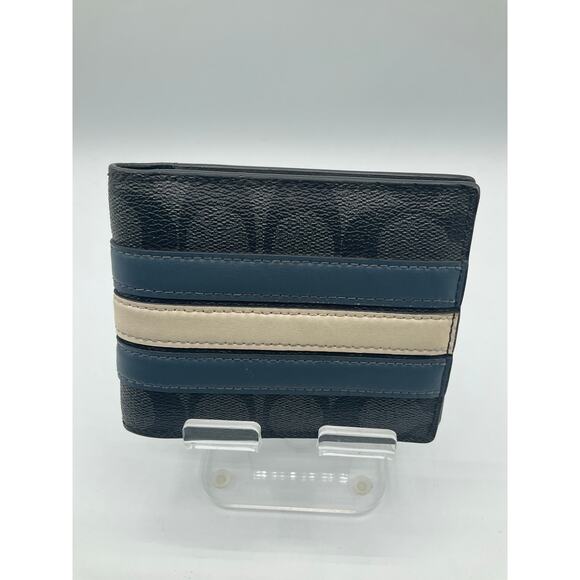 Coach Wallet- Black/Blue about 4 x 4.5" - Picture 1 of 6